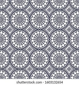 Seamless asian ethnic floral background pattern