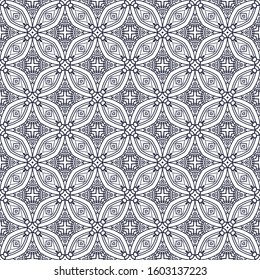 Seamless asian ethnic floral background pattern