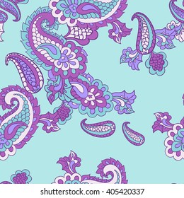 Seamless Asian Paisley Pattern.
