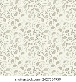 Seamless Asian paisley pattern with gradient color effect