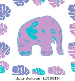 Seamless asian pattern with elephants. For traditional textile, t-shirts, fabric. Indian design. Vector ornament