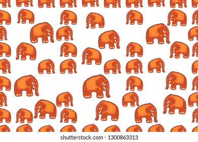 Seamless asian pattern with elephants. For traditional textile, t-shirts, fabric. Indian design. Vector ornament
