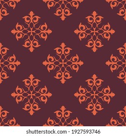 Seamless Asian pattern of the nomads of Central Asia and Kazakhstan, Kyrgyzstan. Nomadic ethnic stamp style. Asian ornaments.