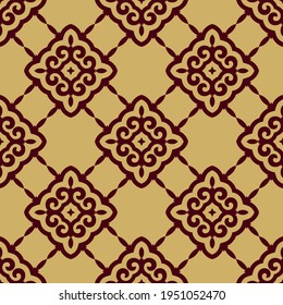 Seamless Asian pattern of the nomads of Central Asia and Kazakhstan, Kyrgyzstan. Nomadic ethnic stamp style. Asian ornaments.	