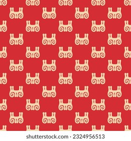 Seamless Asian pattern of the nomads of Central Asia and Kazakhstan, Kyrgyzstan. Nomadic ethnic stamp style. Asian ornaments.	