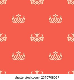 Seamless Asian pattern of the nomads of Central Asia and Kazakhstan, Kyrgyzstan. Nomadic ethnic stamp style. Asian ornaments.	
