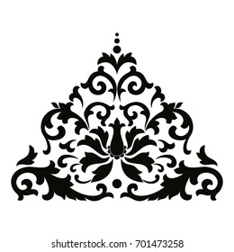 Seamless Asian style ornament. Isolated Oriental black ornament.