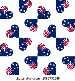 patrón cardíaco sin costura de australia. ilustración vectorial. impresión, portada de libros, papel de envoltura, decoración, pancarta, etc.
