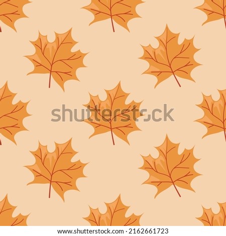 Seamless autum leaf cartoon pattern