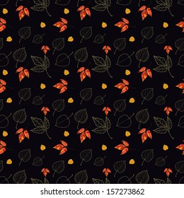 seamless autumn background with leaves