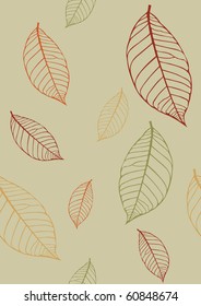 Seamless autumn background with leaves