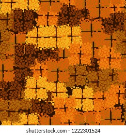 Seamless autumn camouflage. Editable.