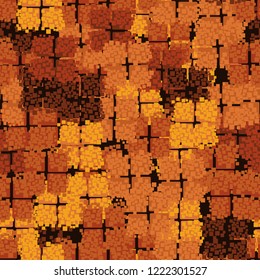 Seamless autumn camouflage. Editable.