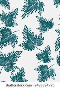 Seamless Autumn Fall Leaves Background Pattern