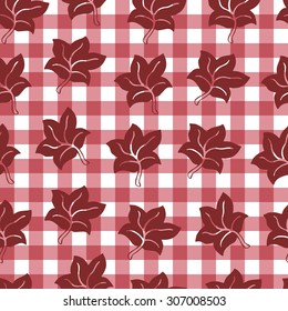 Seamless autumn floral background. Maple leaves