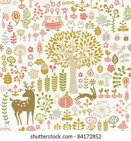 seamless autumn forest pattern