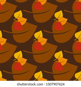 seamless autumn leaf pattern and background vector illustration