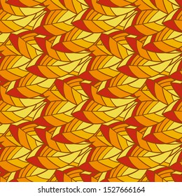 seamless autumn leaf pattern and background vector illustration