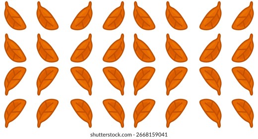 Seamless Autumn Leaf Pattern cartoon autumn leaves arranged in a seamless decorative pattern illustrated in flat style on a white background