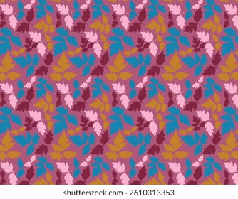 Seamless Autumn Leaf Pattern – Colorful Foliage Background for Seasonal Designs