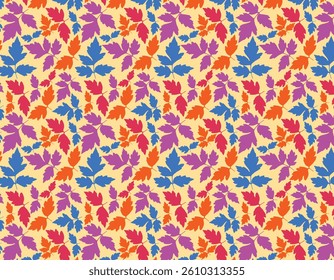 Seamless Autumn Leaf Pattern – Colorful Foliage Background for Seasonal Designs