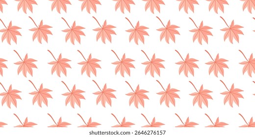 Seamless Autumn Leaf Pattern on White Background