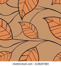 seamless autumn leaf pattern in vector