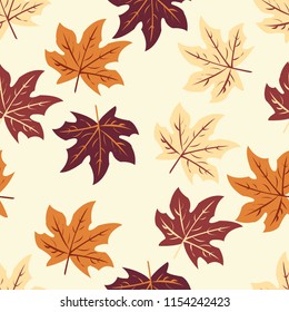 seamless autumn leaf pattern in vector