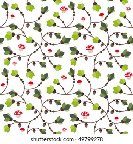 Seamless Autumn leaf pattern in vector