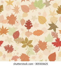 Seamless autumn leafs pattern