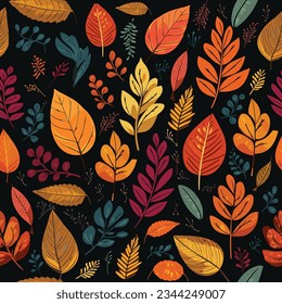 seamless autumn leaves colors pattern