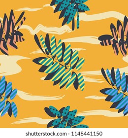 seamless autumn leaves hipster with pastel colors