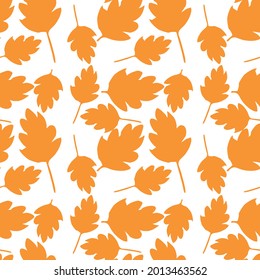 Patrón de hojas de otoño sin foco. Ilustración de doodle con iconos de otoño sobre fondo blanco. Patrón de hojas de otoño vintage, fondo de elementos dulces para tu proyecto, menú, cafetería.