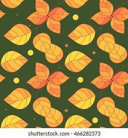Seamless autumn leaves pattern. Fall of the leaves. Design elements. 
