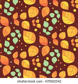 Seamless autumn leaves pattern. Fall of the leaves. Design elements. Can be used for packaging,invitations,textile design, template.