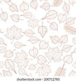 Seamless autumn leaves pattern template. EPS10