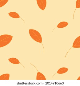 Nahtlose Herbstblätter Muster.Orangefarbene Blätter. Muster im flachen Stil. Blätter in Herbstfarben. Hintergrund für Ihre Karten, Illustrationen, Bildschirmhintergründe, Geschenkpapier. 