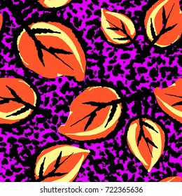 Seamless autumn leaves pattern,trendy print in collage cut out, carve style.Hand drawn doodle texture.
Perfect for invitations, posters, banners,fabric, textile ,gift wrap, greeting card,aparel design