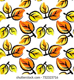 Seamless autumn leaves pattern,trendy print in collage cut out, carve style.Hand drawn doodle texture.
Perfect for invitations, posters, banners,fabric, textile ,gift wrap,greeting card,apparel design