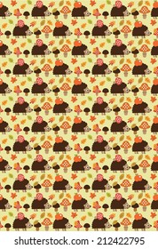 seamless autumn pattern design. vector illustration