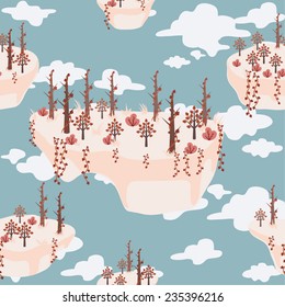 Seamless autumn pattern in flat design