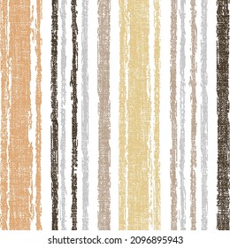 Seamless autumn pattern with grunge colorful stripes.Vertical stripes of thick and thin paint or ink lines seamless vector pattern on white. Brush stroke stripes vertical 