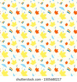 seamless autumn pattern with leaves