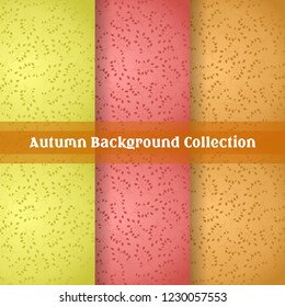 seamless autumn pattern with leaves on branch icons in flat style design. silhouette and border sketch objects. set colorful background. cartoon texture template collection. Vector illustration