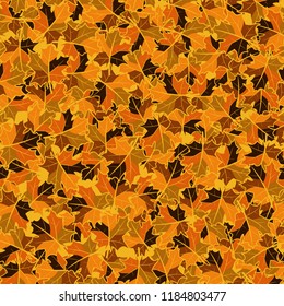 Seamless autumn pattern from maple leaves.