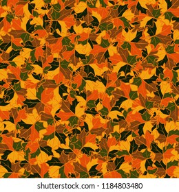 Seamless autumn pattern from maple leaves.