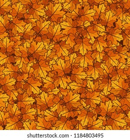Seamless autumn pattern from maple leaves.
