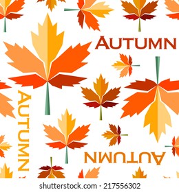 Seamless autumn pattern with maple leaves