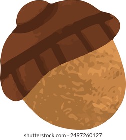 Seamless autumn pattern with maple leaves, acorns, fall season wallpaper background isolated in white