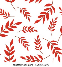 Seamless autumn pattern memphis leaf abstract motif for New year, Christmas holiday, background, wrapping paper, fabric, surface design, print and web. Vector illustration